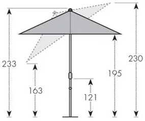Doppler ACTIVE 210x140 cm - slnečník s automatickým naklápaním kľučkou : Barvy slunečníků - 846