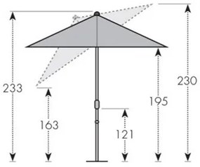 Doppler ACTIVE 210x140 cm - slnečník s automatickým naklápaním kľučkou : Barvy slunečníků - 827