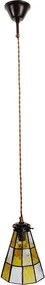 Závěsná lampa Tiffany Hnědá, Bílá 15*115 cm E14/max 1*25W - Ř 15*115 cm E14/max 1*25W