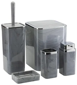 HowHomely Kúpeľňový set GRIS 5 ks šedá/chróm DD0541