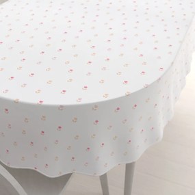 Biante Teflónový oválny obrus TF-115 Farebné tulipániky na bielom 60x100 cm