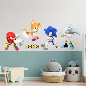 Sonic a priatelia - textilná nálepka na stenu