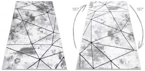 Koberec COZY Polygons, geometrický - sivý