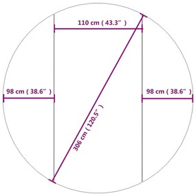 Podložka pod bazén svetlosivá Ø306cm polyesterová geotextília