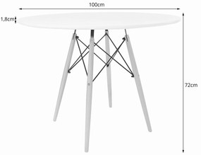 PreHouse TODI Okrúhly stôl 100 cm - biely