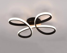 Čierne LED stropné svietidlo 40x40 cm Fly – Trio