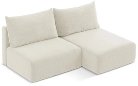 Krémovobiela rozkladacia/s úložným priestorom rohová pohovka (pravý roh) Kalena – Makamii