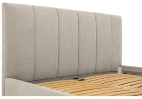 Béžová čalúnená dvojlôžková posteľ s roštom 160x200 cm Zee – Scandic