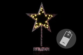Nexos 43014 Vianočná dekorácia - Hviezda bronzová - 39 cm, 20 LED