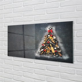 Sklenený obraz vianočné ozdoby 100x50 cm