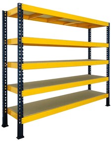 Trestles Nekonečný priemyselný regál 2200x2400x800, 5 políc Farba: Žltá a čierna