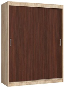 Šatníková skriňa s posuvnými dverami 150 cm CLP mono sonoma / wenge