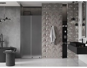 Mexen Velar, posuvné sprchové dvere do otvoru 90 cm, 8mm sklo námraza, grafit brúsený, 871-090-000-31-66
