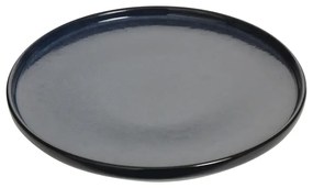 Tmavomodrý dezertný kameninový tanier TERRE INCONNUE