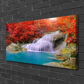 Obraz Canvas Jesenné vodopád les 140x70 cm