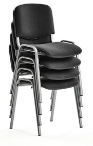 Konferenčná stolička NELSON, 4 ks, čierna, šedá