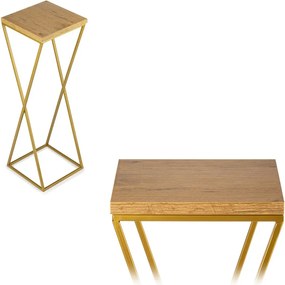 STOJAN NA KVETINÁČ LOFT6 70X24X24 CM ZLATÁ/HNEDÁ