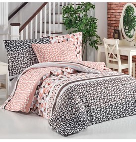 Obliečky bavlnené Laviva hnedé EMI, Francúzsky set1 200x220 + 2x (70x90)