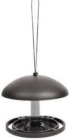 Závesné kŕmidlo pre vtáky Mushroom, 17,5x19,5 cm, plast, čierna