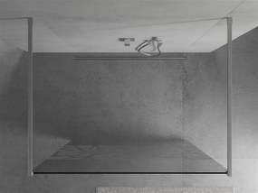 Mexen Kioto, priechodná sprchová zástena 120 x 200 cm, 8mm sklo číre/biely vzor, 2x chrómová stabilizačná rozpera, 800-120-002-01-85