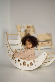 Montessori drevená hojdačka veľká šedá moon