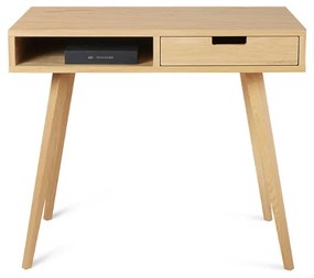 Moderný drevený písací stôl so šuplíkom LEA 90 cm prírodný