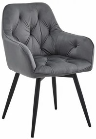 Jedálenská otočná stolička JORK360 zamatová, tmavosivá (čierne nohy)