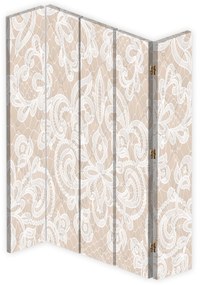 Gario Paraván Elegantná béžová Rozmery: 180 x 170 cm, Prevedenie: Otočný paraván 360°