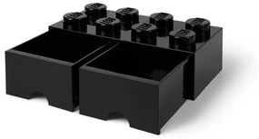 Čierny úložný box s dvoma zásuvkami LEGO®