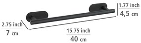 Čierny matný nástenný antikoro držiak na uteráky Wenko Orea Turbo-Loc®