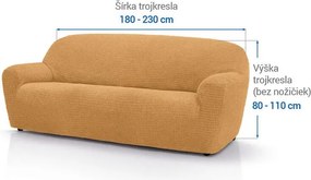 Super strečové poťahy RUBINIA zlatá trojkreslo (š. 180 - 230 cm)