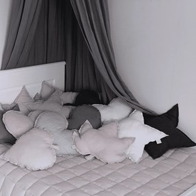 Ľanový vankúš javorový list púdrovo ružová 43x43 cm