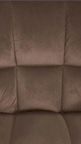 Barová stolička Damaso B - zamat, čierny 4-nohý rám - Hnedá