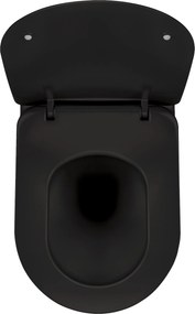 Deante Závesný WC komplet bez príruby Peonia - CDEDNZPW, vrátane SoftClose sedadla, čierna