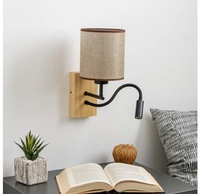 Brilagi - LED Nástenná lampa NUBILA WOOD 1xE27/25W/230V + LED/3W dub/hnedá