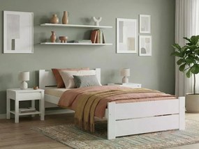 Posteľ IKAROS DOUBLE 80 x 200 cm, biela Rošt: Bez roštu, Matrac: Bez matraca