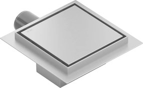 Mexen Flat-Q M13 štvorcová podlahová vpust 20 x 20 cm, brúsená oceľ - 1010020
