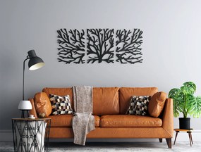 drevko 3-dielny obraz na stenu Strom Rozmer obrazu: 26,5 x 65 cm, Farba dekorácie: Čierna