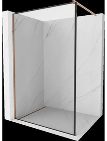 Mexen Kioto sprchová stena Walk-in 130 x 200 cm, čierny vzor 8 mm, brúsená meď - 800-130-101-65-70