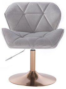 LuxuryForm DESIGN Stolička MILANO VELUR na zlatom tanieri - svetlo šedá