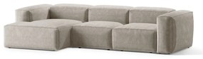 Béžová menčestrová rohová pohovka (ľavý roh/s leňoškou) Bergano – Cosmopolitan Design
