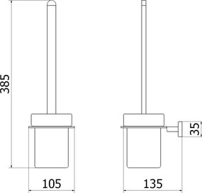 Mexen Arno, nástenná WC kefa, zlatá lesklá, 7020750-50
