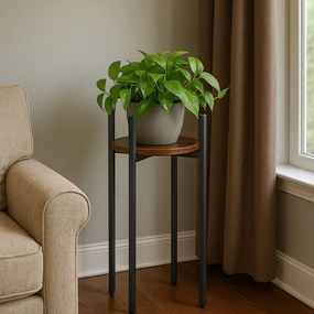 Stojan na květiny THEO 61,5x30 cm černý/hnědý