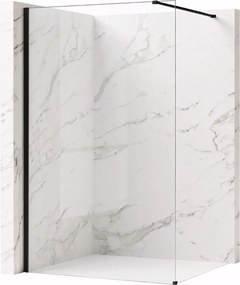 Bezrámová sprchová zástena REA FLEXI BLACK 70 cm, čierna/transparent - bez vaničky