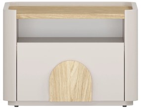 Nočný stolík Amilio 50 cm - kašmírová / dub olejovaný / dub svetlý