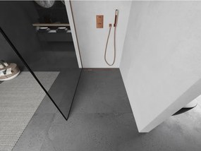 Mexen Kioto L, sprchová zástena Walk-In 80 x 200 cm, 8mm číre sklo čierny vzor, medený matný profil, 800-080-103-65-70