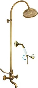 Vaňová batéria RAV Slezák MORAVA so sprchovacím setom 150 mm stará mosadz MK159.5/3SM