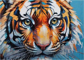 Obraz - Pohľad tigra, maľba (70x50 cm)