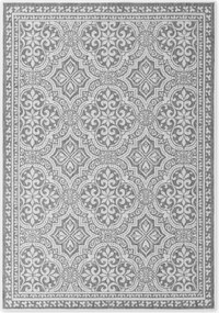 NORTHRUGS, Kusový koberec Duet 106251 Rosel White/Gray - na von aj na doma, 120x170, šedá, chodba / predsieň