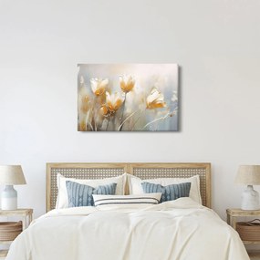 Obraz - Maľba tulipánov (90x60 cm)